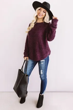 Anticipating Autumn Shift Sweater In Windsor Wine