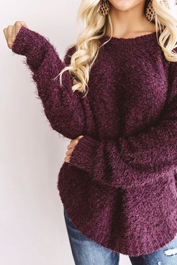 Anticipating Autumn Shift Sweater In Windsor Wine