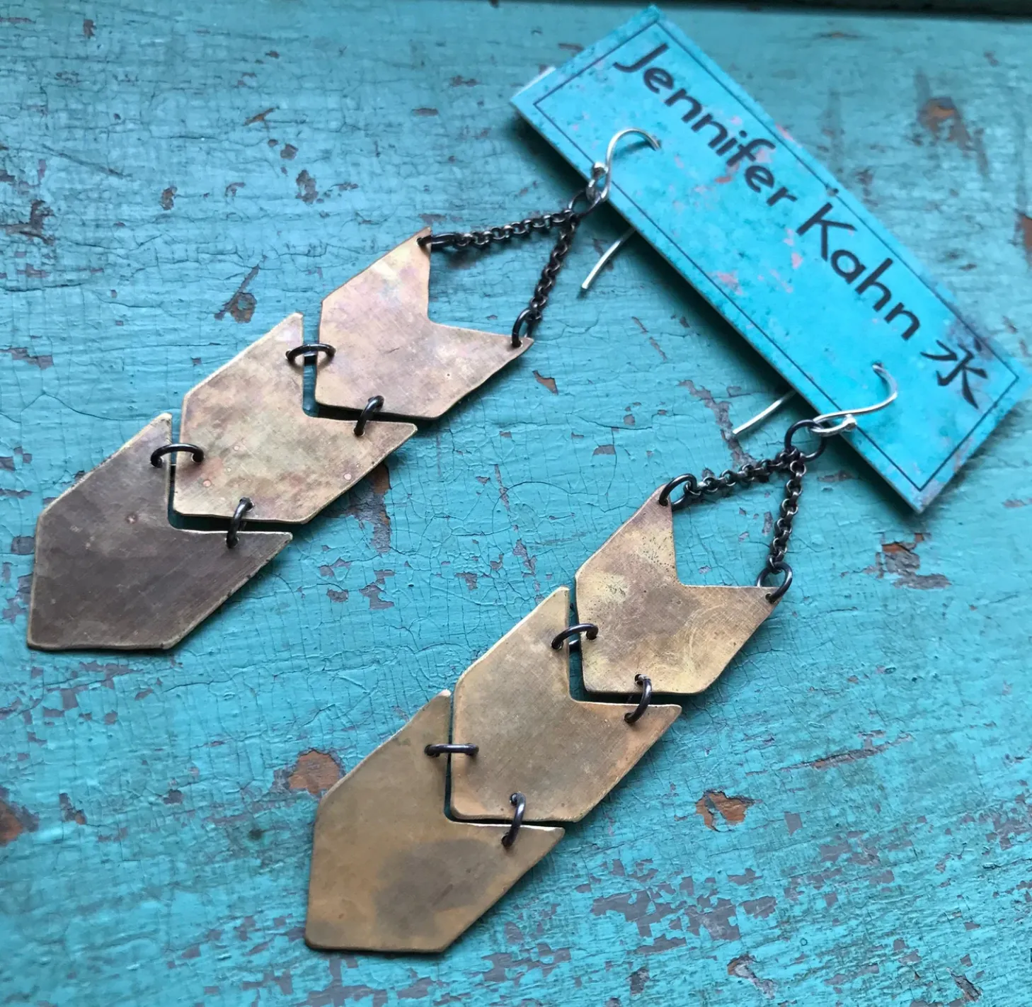 Brass Chevron Earrings