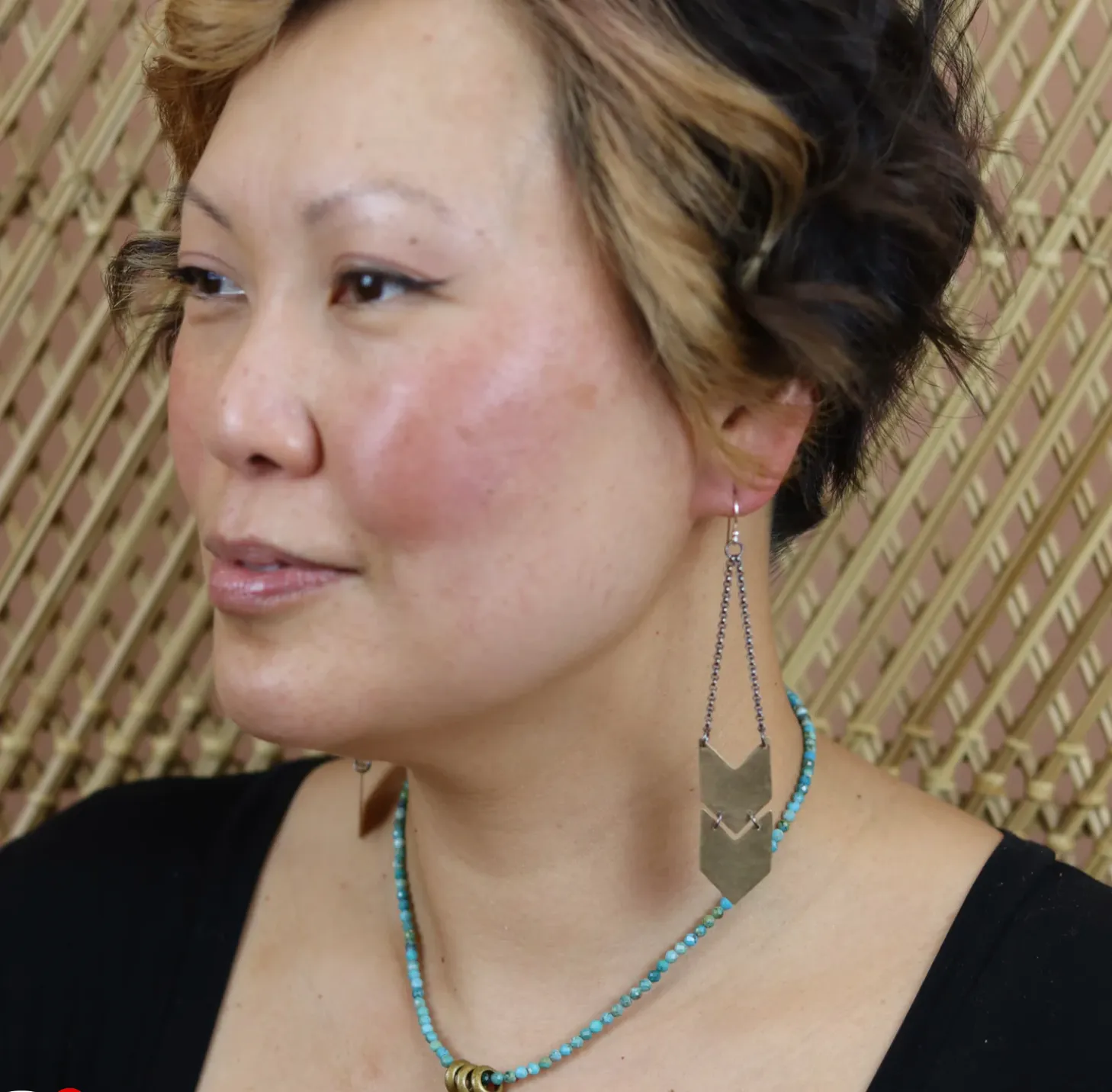 Brass Chevron Earrings