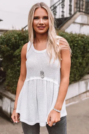 Break Away Waffle Knit Babydoll Tank
