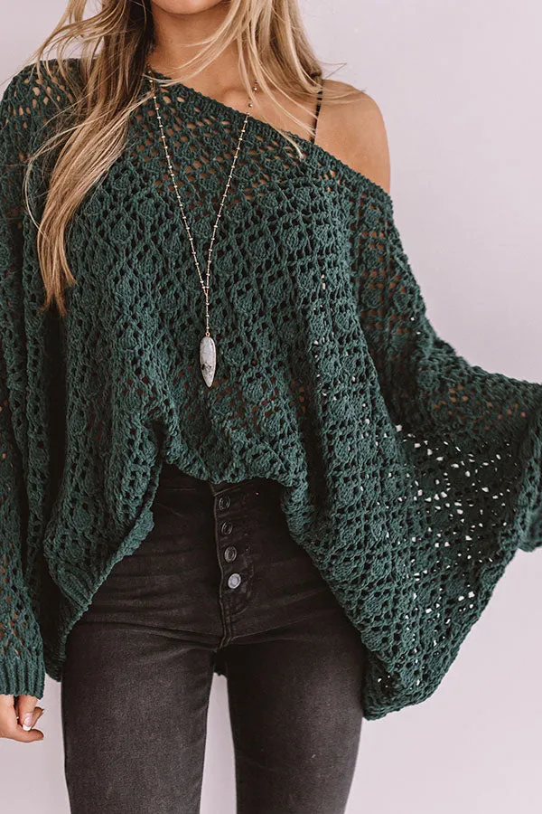 Craving Comfort Knit Sweater in Hunter Green