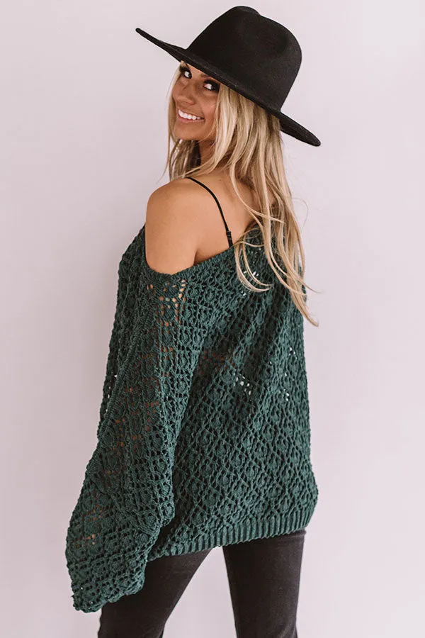Craving Comfort Knit Sweater in Hunter Green