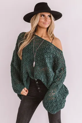 Craving Comfort Knit Sweater in Hunter Green
