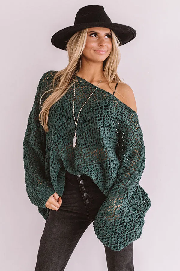 Craving Comfort Knit Sweater in Hunter Green