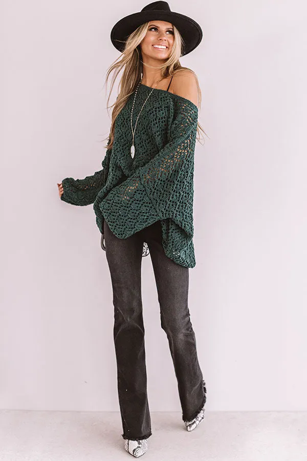 Craving Comfort Knit Sweater in Hunter Green