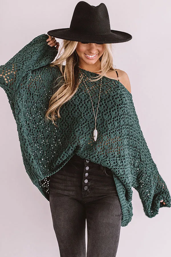 Craving Comfort Knit Sweater in Hunter Green