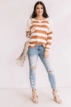 Fall Time & Downtime Stripe Shift Top