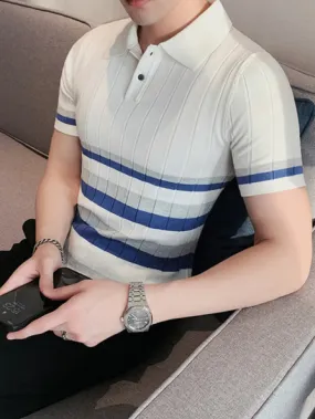 Ivyshape | Casual Striped Polo Shirt