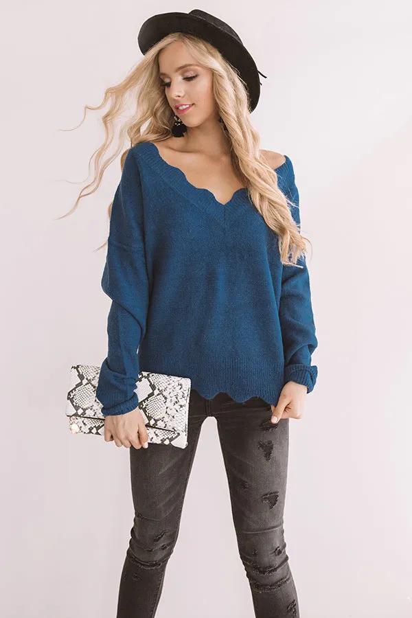 Jet Set Snuggles Shift Sweater In Dark Teal