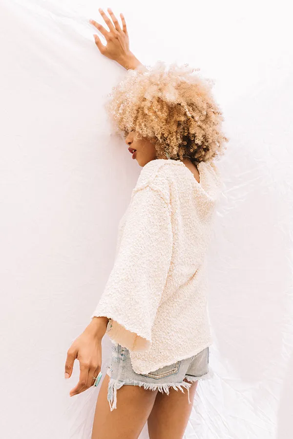 Laying Low In Colorado Popcorn Knit Sweater In Cream