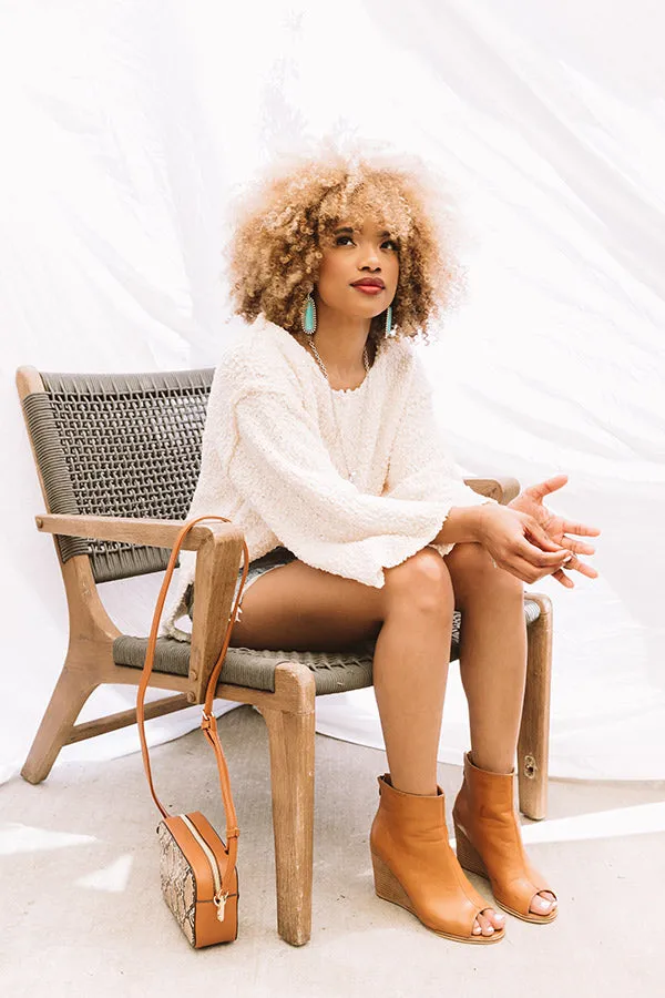 Laying Low In Colorado Popcorn Knit Sweater In Cream