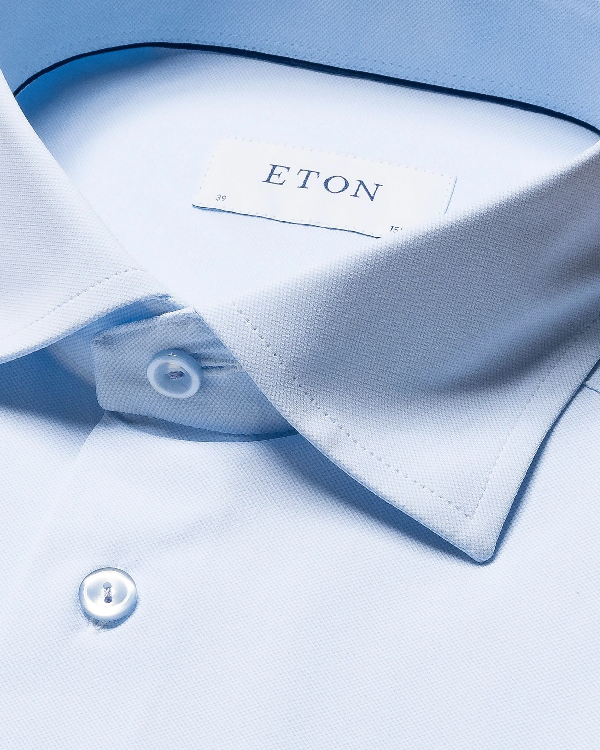 Light Blue Solid Four-Way Stretch Slim Fit Shirt - ETON