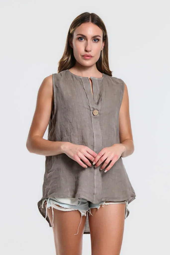 Oksana Hi-Low Linen Tank (BT120)