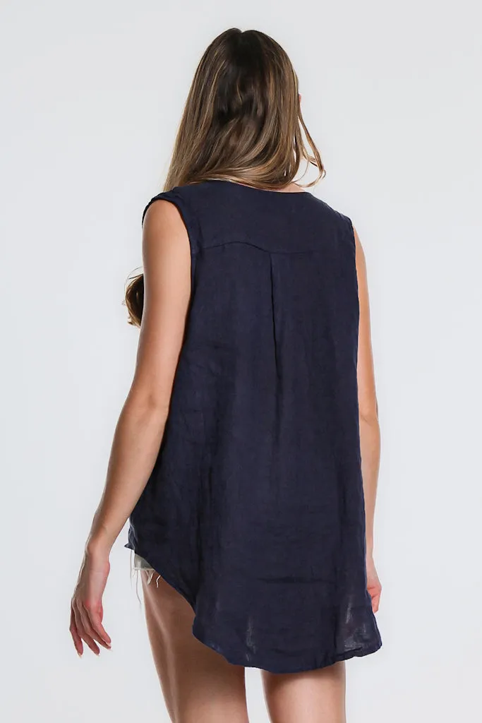 Oksana Hi-Low Linen Tank (BT120)