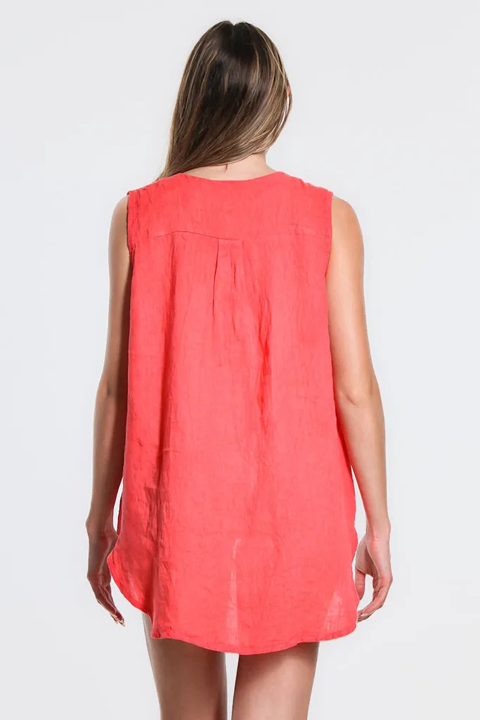 Oksana Hi-Low Linen Tank (BT120)