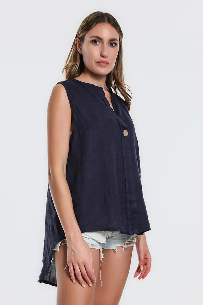Oksana Hi-Low Linen Tank (BT120)