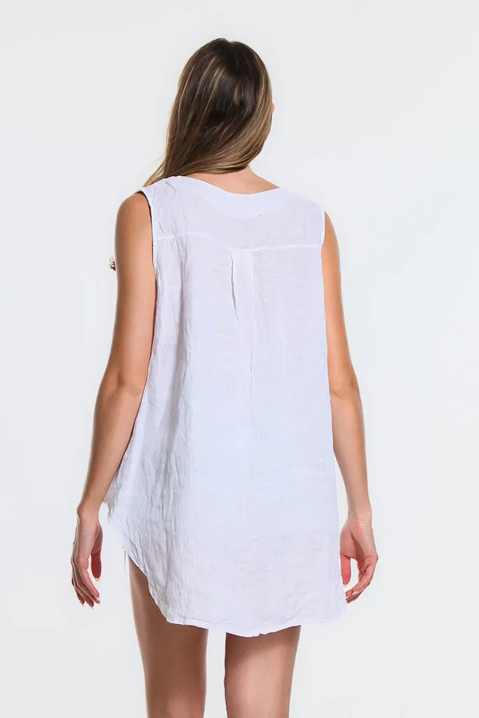 Oksana Hi-Low Linen Tank (BT120)