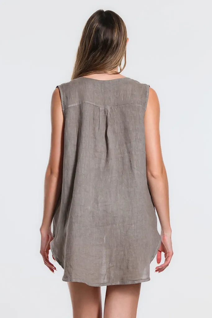 Oksana Hi-Low Linen Tank (BT120)