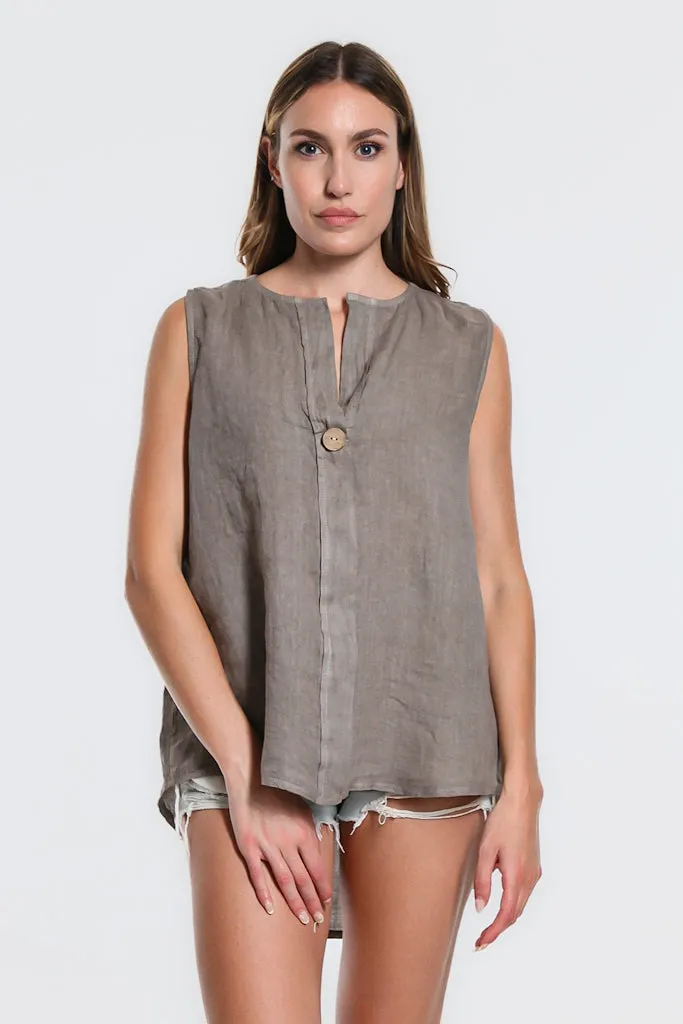 Oksana Hi-Low Linen Tank (BT120)