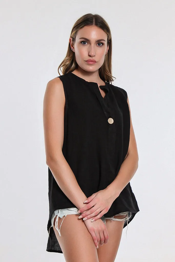 Oksana Hi-Low Linen Tank (BT120)