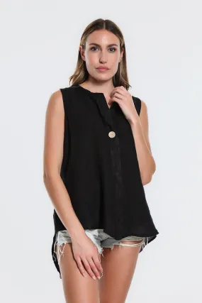 Oksana Hi-Low Linen Tank (BT120)