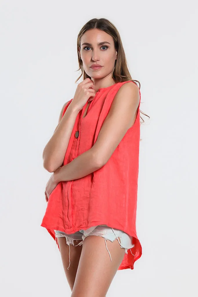 Oksana Hi-Low Linen Tank (BT120)