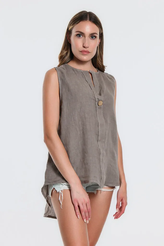 Oksana Hi-Low Linen Tank (BT120)
