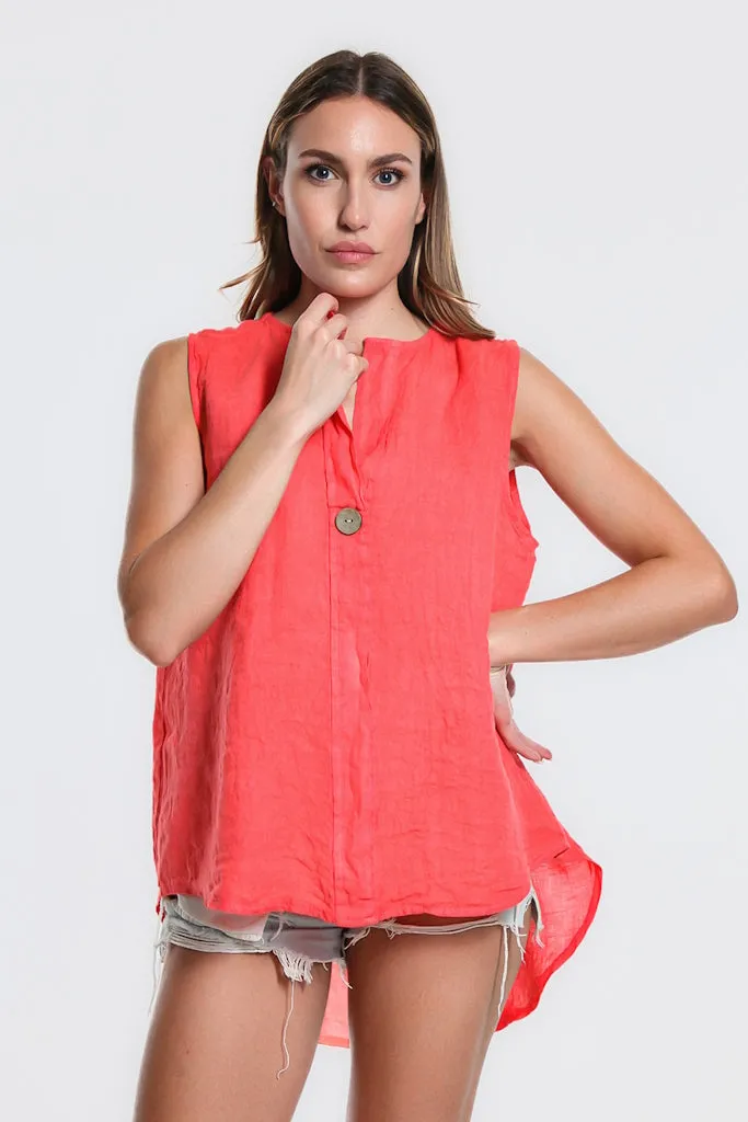 Oksana Hi-Low Linen Tank (BT120)