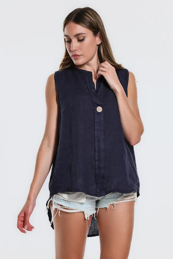 Oksana Hi-Low Linen Tank (BT120)