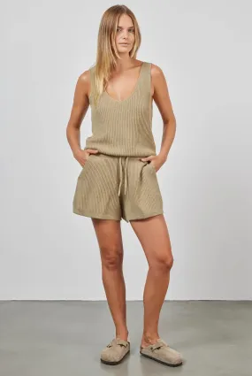 (W) Nancy Knit Short in Sandstorm Green