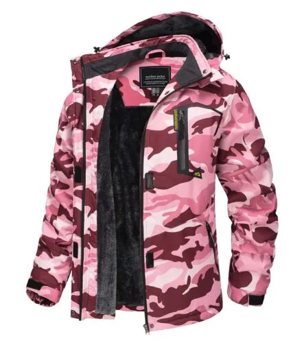 Waterproof Ski Snow Jacket Winter Warm Fleece Lined Mountain Hiking Coat