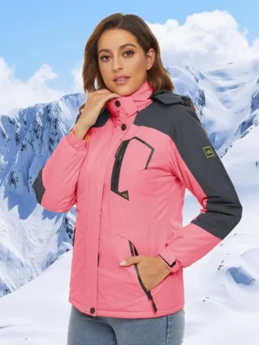 Waterproof Ski Snow Jacket Winter Warm Fleece Lined Mountain Hiking Coat