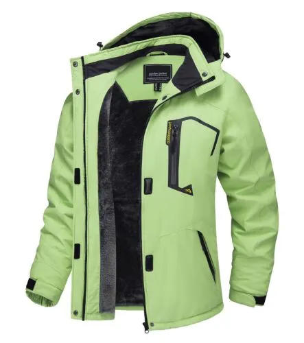 Waterproof Ski Snow Jacket Winter Warm Fleece Lined Mountain Hiking Coat