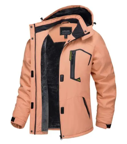 Waterproof Ski Snow Jacket Winter Warm Fleece Lined Mountain Hiking Coat
