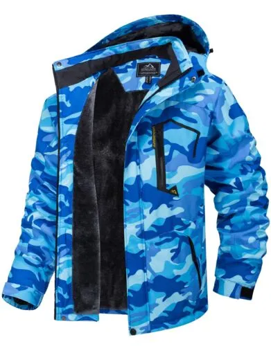 Waterproof Ski Snow Jacket Winter Warm Fleece Lined Mountain Hiking Coat
