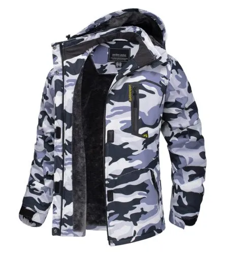 Waterproof Ski Snow Jacket Winter Warm Fleece Lined Mountain Hiking Coat