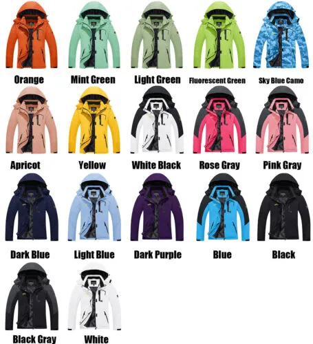 Waterproof Ski Snow Jacket Winter Warm Fleece Lined Mountain Hiking Coat