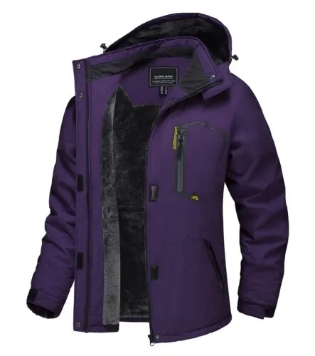 Waterproof Ski Snow Jacket Winter Warm Fleece Lined Mountain Hiking Coat