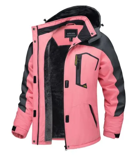 Waterproof Ski Snow Jacket Winter Warm Fleece Lined Mountain Hiking Coat