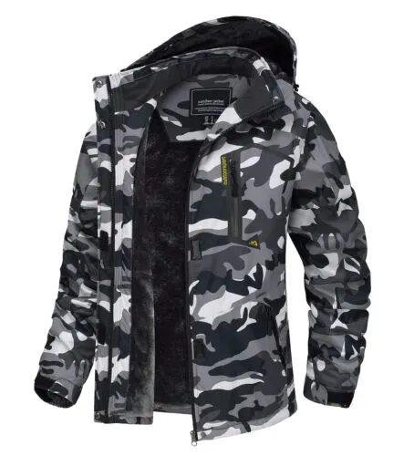 Waterproof Ski Snow Jacket Winter Warm Fleece Lined Mountain Hiking Coat