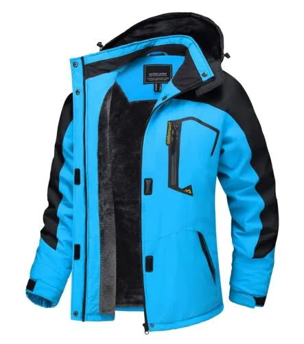 Waterproof Ski Snow Jacket Winter Warm Fleece Lined Mountain Hiking Coat