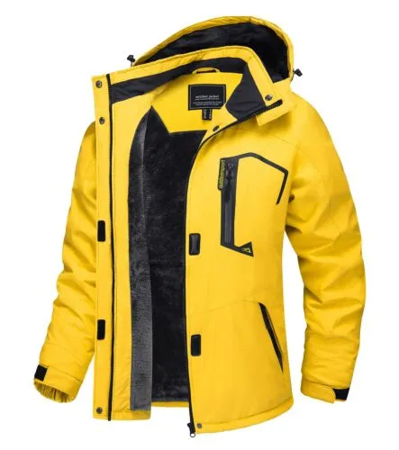 Waterproof Ski Snow Jacket Winter Warm Fleece Lined Mountain Hiking Coat