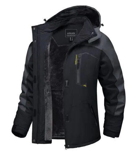 Waterproof Ski Snow Jacket Winter Warm Fleece Lined Mountain Hiking Coat